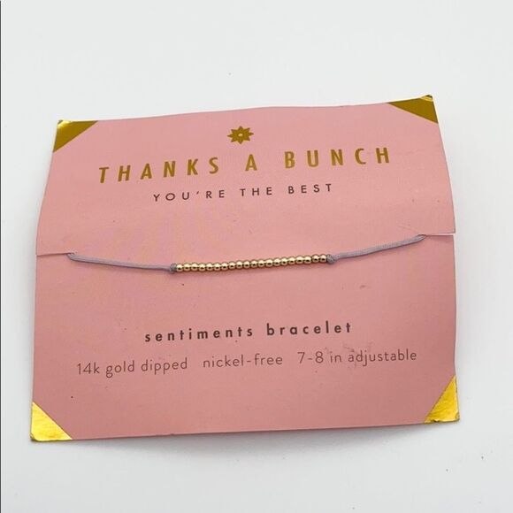 🍭6/$30 “Thanks” gold dipped beaded bracelet - Picture 1 of 5